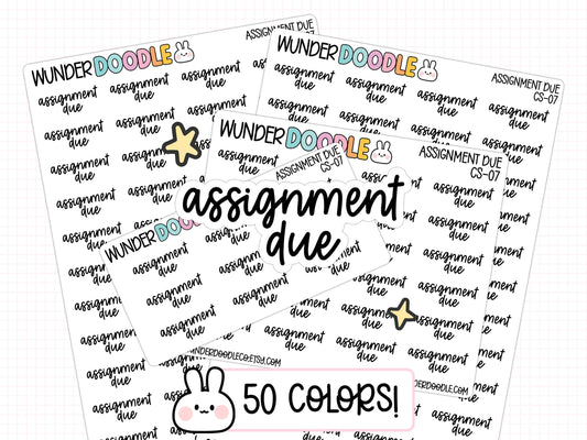 Assignment Due Planner Stickers | CS-07