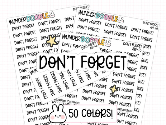 Don't Forget Planner Stickers | AW-16
