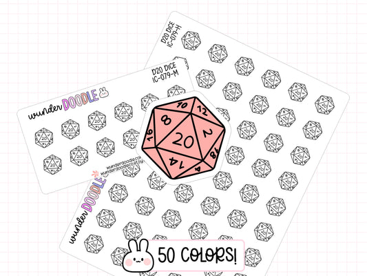 D20 Dice Planner Stickers | IC-079