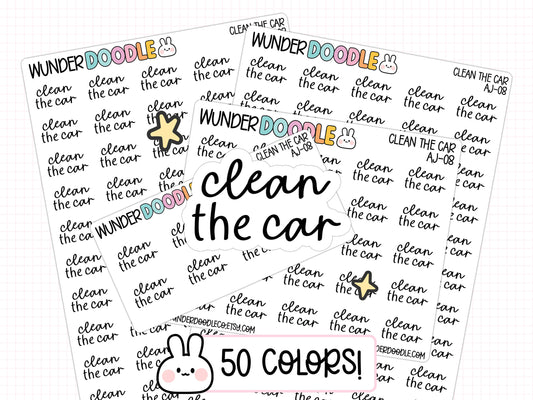 Clean the Car Planner Stickers | AJ-08