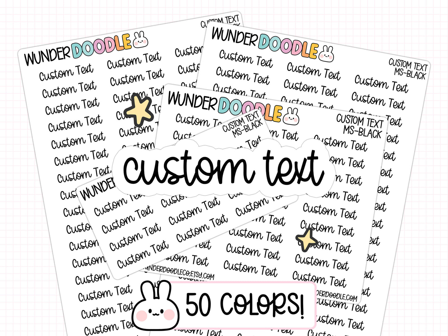 Custom Text Planner Stickers | MS-CUSTOM