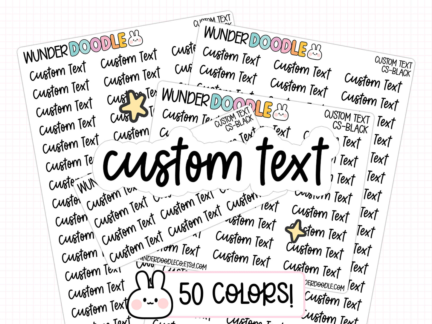 Custom Text Planner Stickers | CS-CUSTOM