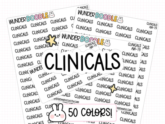 Clinicals Planner Stickers | AW-19