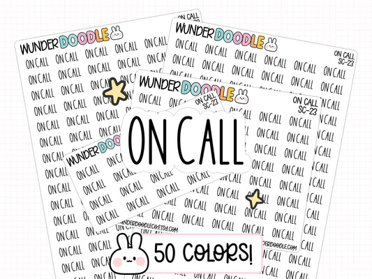 On Call Planner Stickers | SC-23