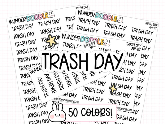 Trash Day Planner Stickers | AW-07