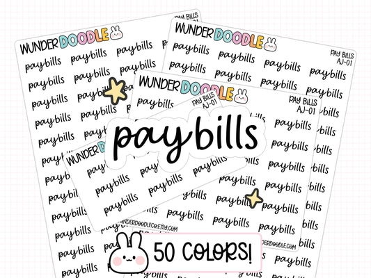 Pay Bills Planner Stickers | AJ-01