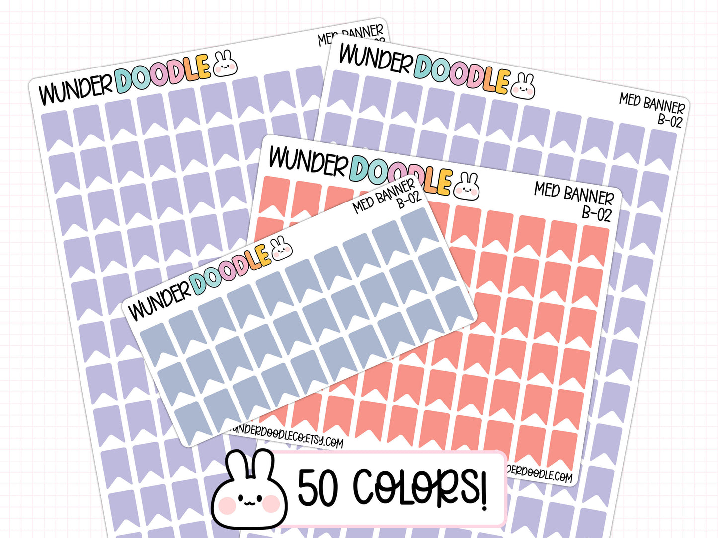 Medium Banner Planner Stickers | B-02