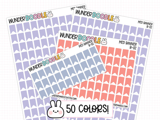 Medium Banner Planner Stickers | B-02