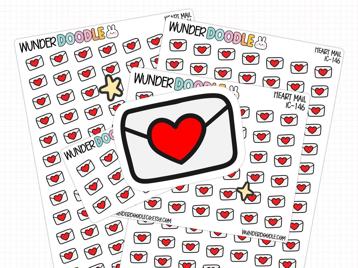 Heart Mail Planner Stickers | IC-146