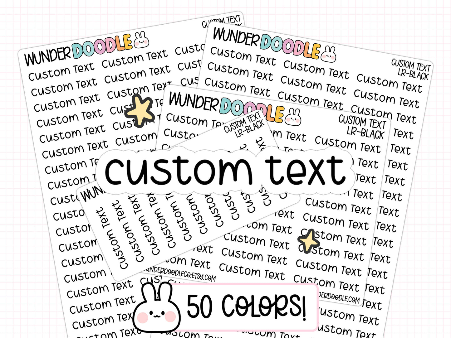 Custom Text Planner Stickers | LR-CUSTOM