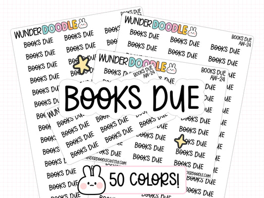 Books Due Planner Stickers | AW-24
