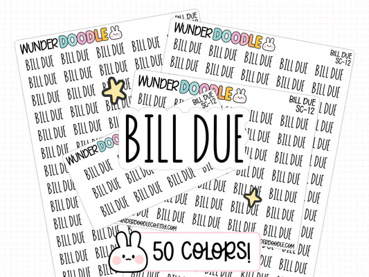 Bill Due Planner Stickers | SC-12
