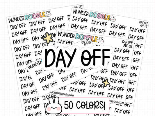 Day Off Planner Stickers | AW-03