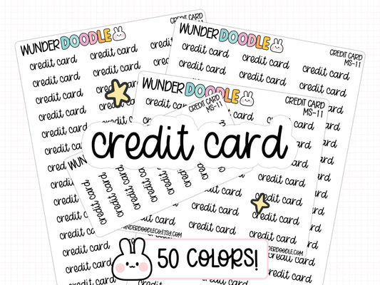 Credit Card Planner Stickers | MS-011