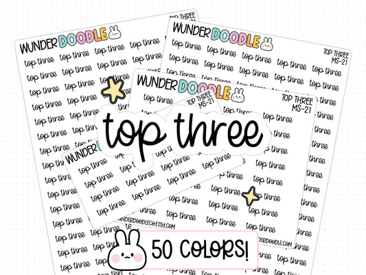 Top Three Planner Stickers | MS-021