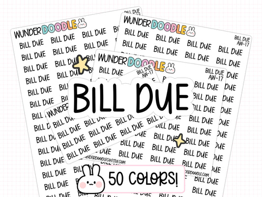 Bill Due Planner Stickers | AW-17