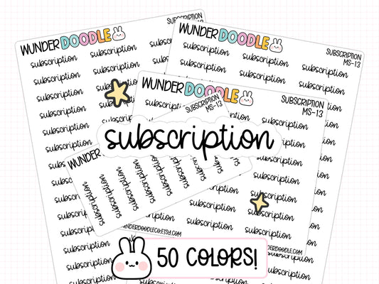 Subscription Planner Stickers | MS-13