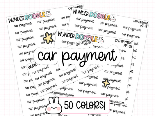 Car Payment Planner Stickers | MS-08