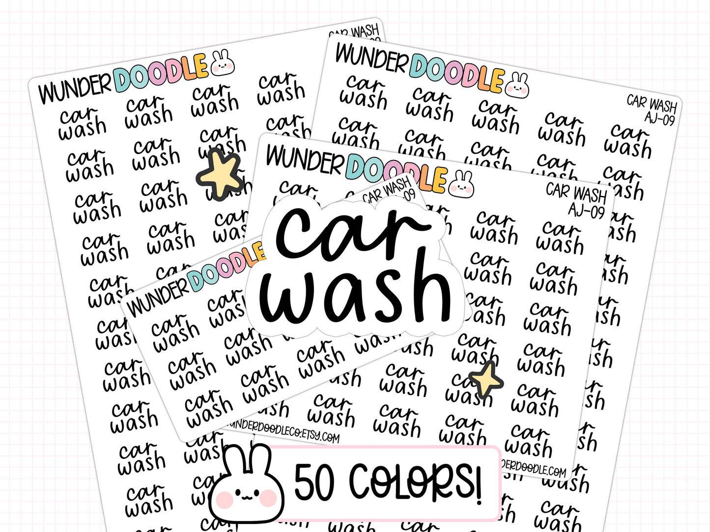 Car Wash Planner Stickers | AJ-09