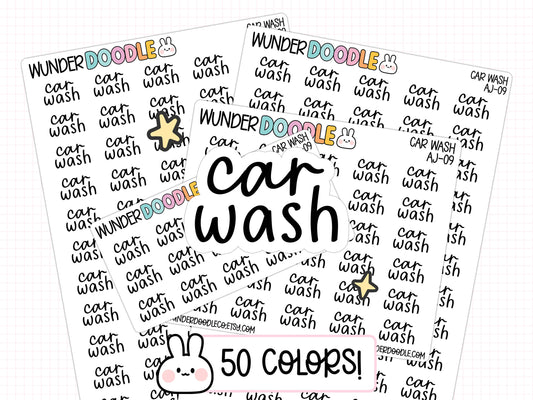 Car Wash Planner Stickers | AJ-09