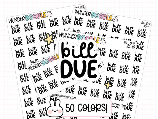 Bill Due Planner Stickers | KS-10