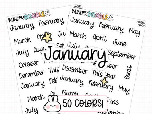 Months of the Year Planner Stickers | MS-39