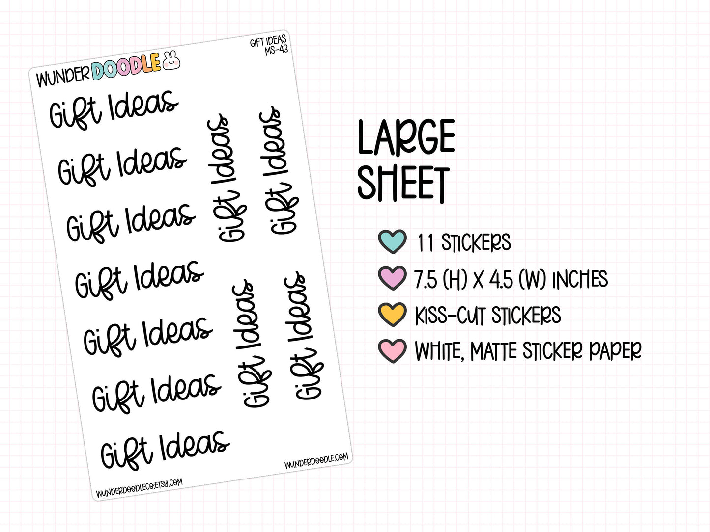 Gift Ideas Planner Stickers | MS-43