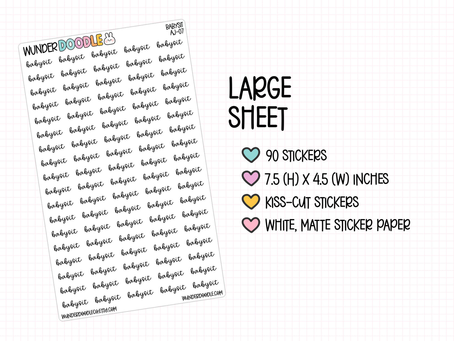 Babysit Planner Stickers | AJ-07