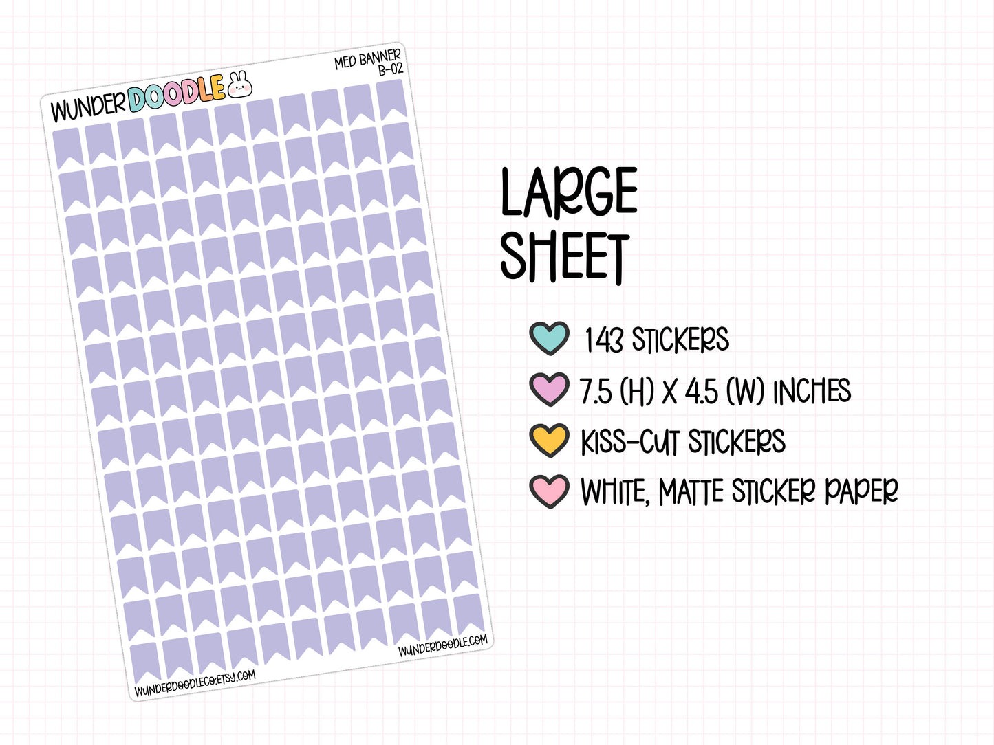 Medium Banner Planner Stickers | B-02