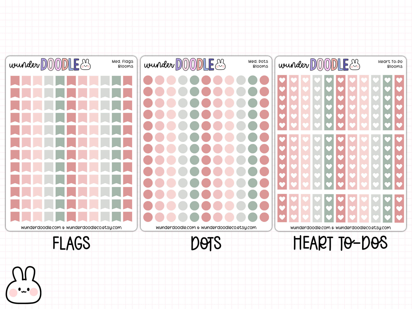 Blooms Planner Stickers | dots, flags & to-do's