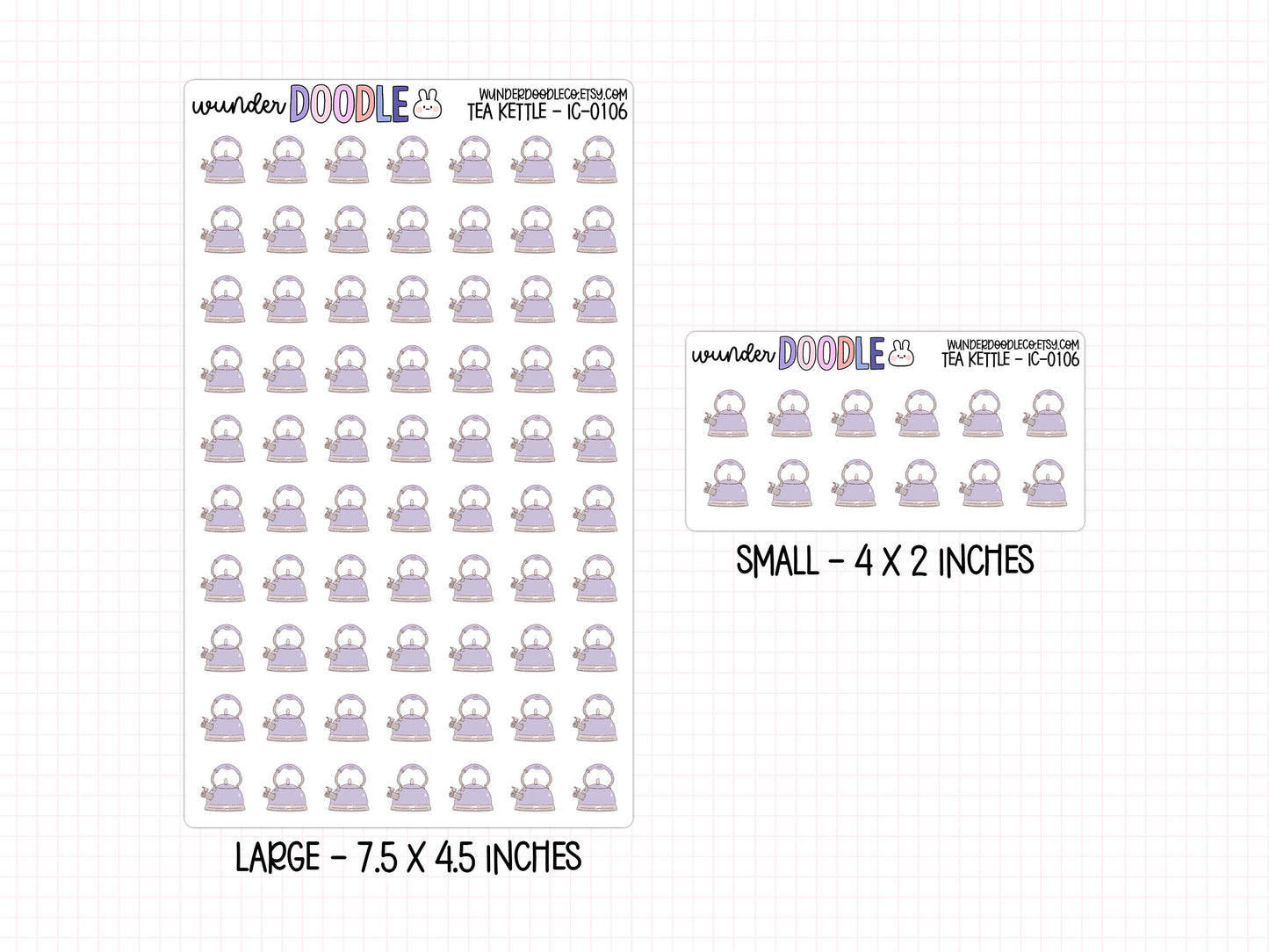 Tea Kettle Planner Stickers | IC-0106