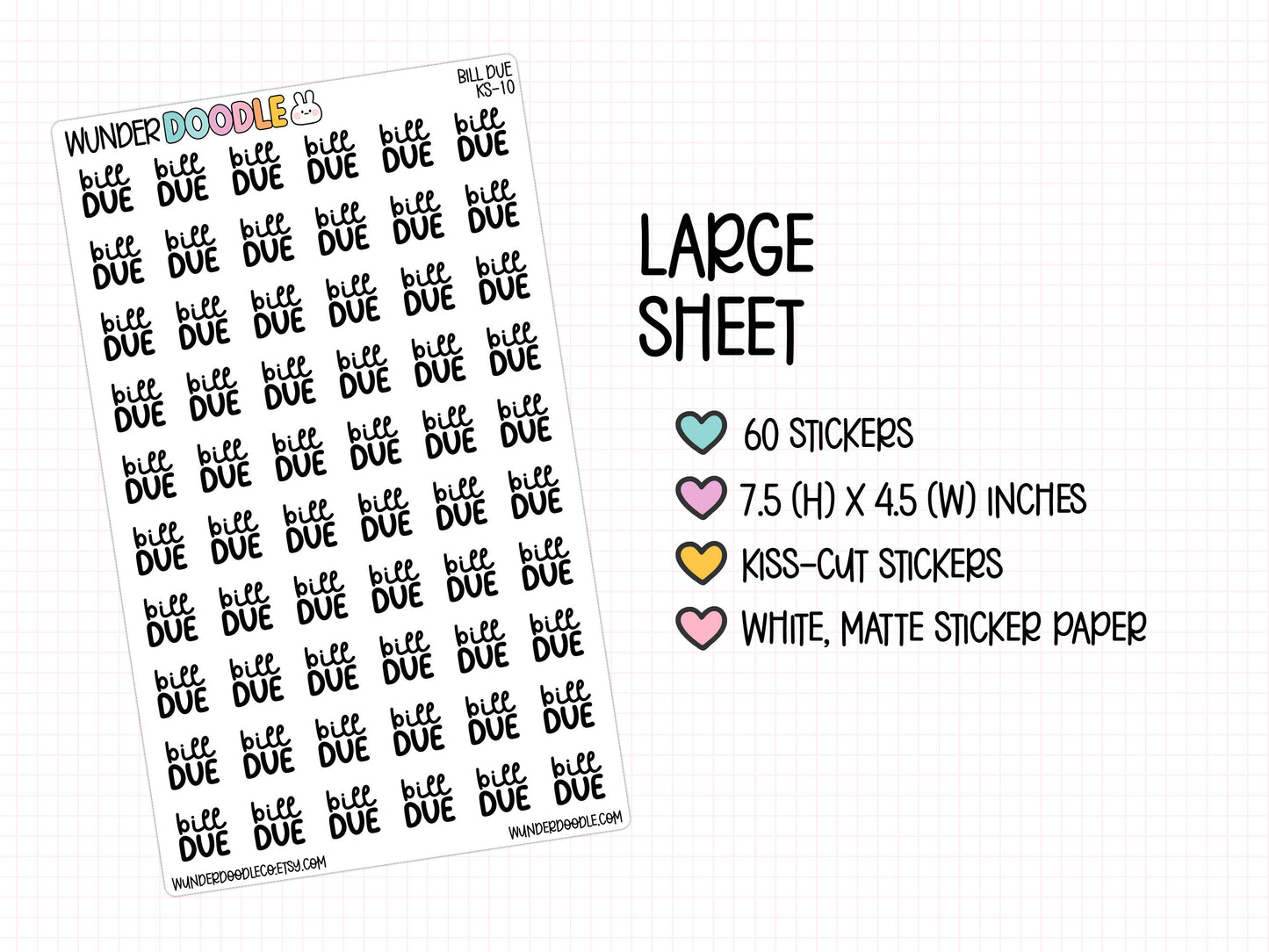 Bill Due Planner Stickers | KS-10