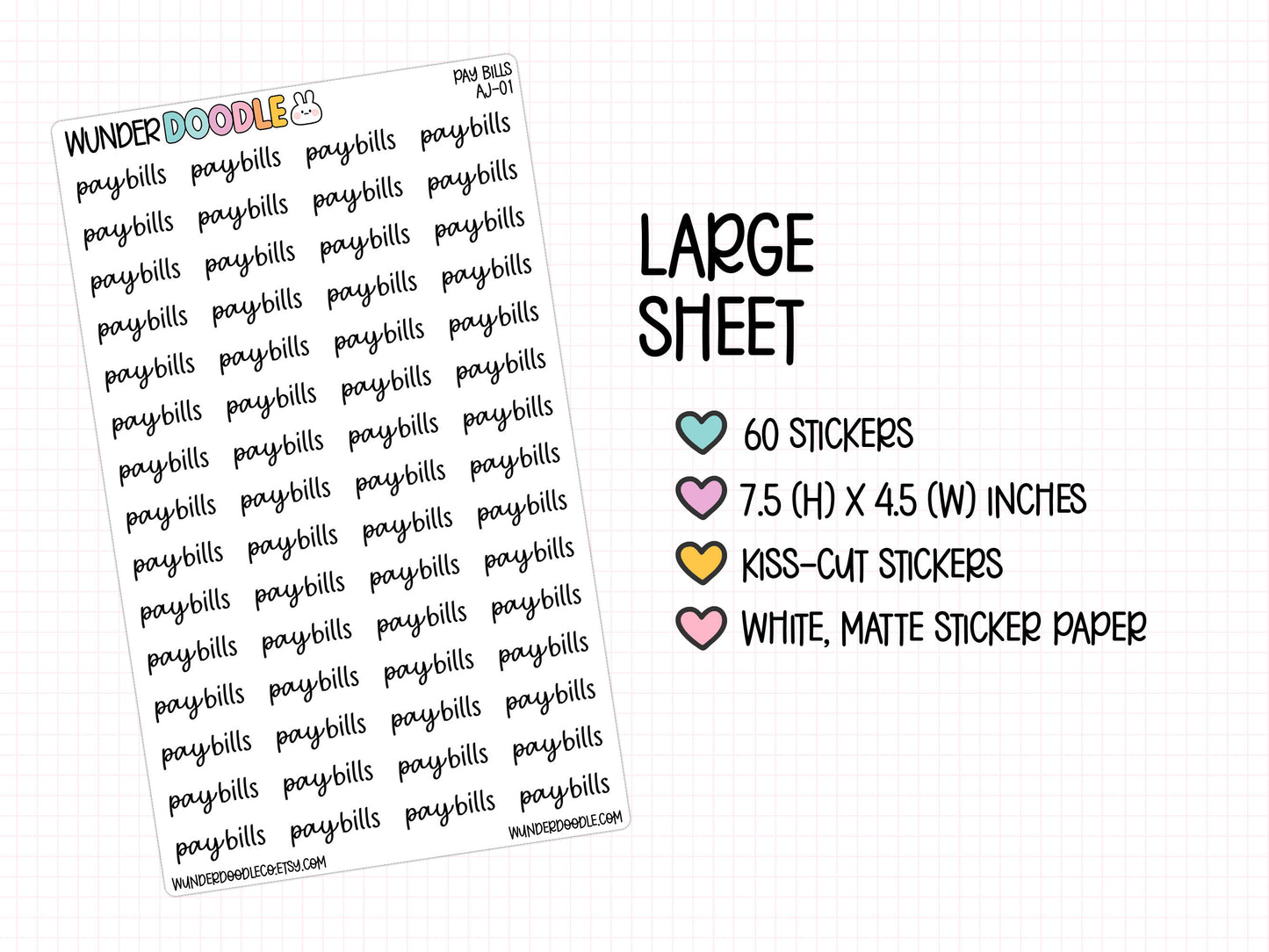 Pay Bills Planner Stickers | AJ-01