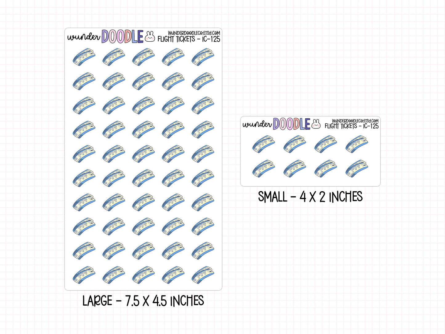 Flight Tickets Planner Stickers | IC-125