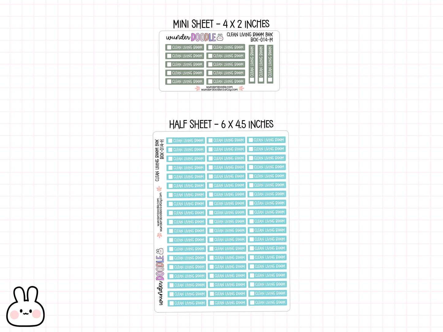 Clean Living Room Planner Stickers | BOX-014