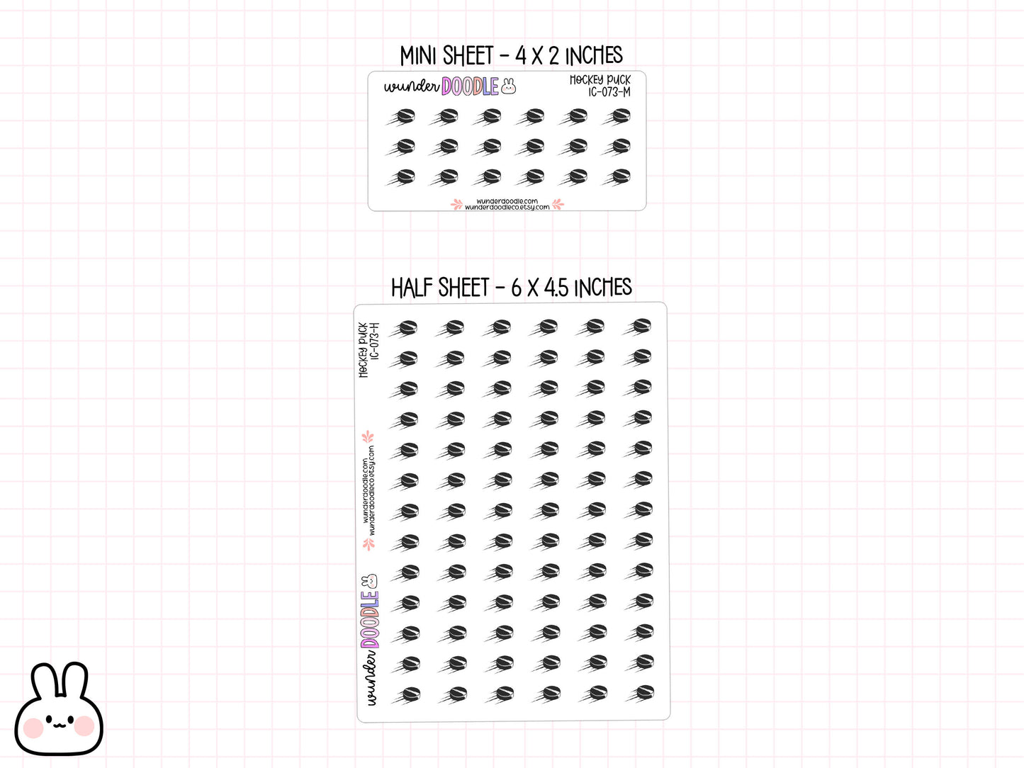 Hockey Puck Planner Stickers | IC-073