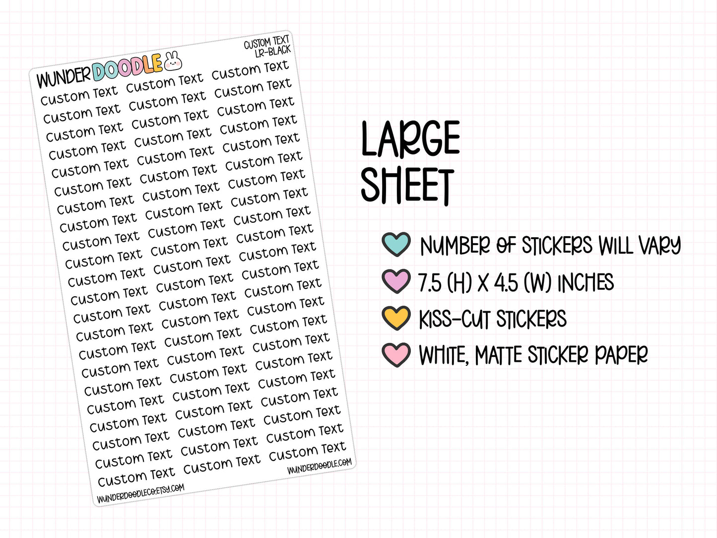 Custom Text Planner Stickers | LR-CUSTOM