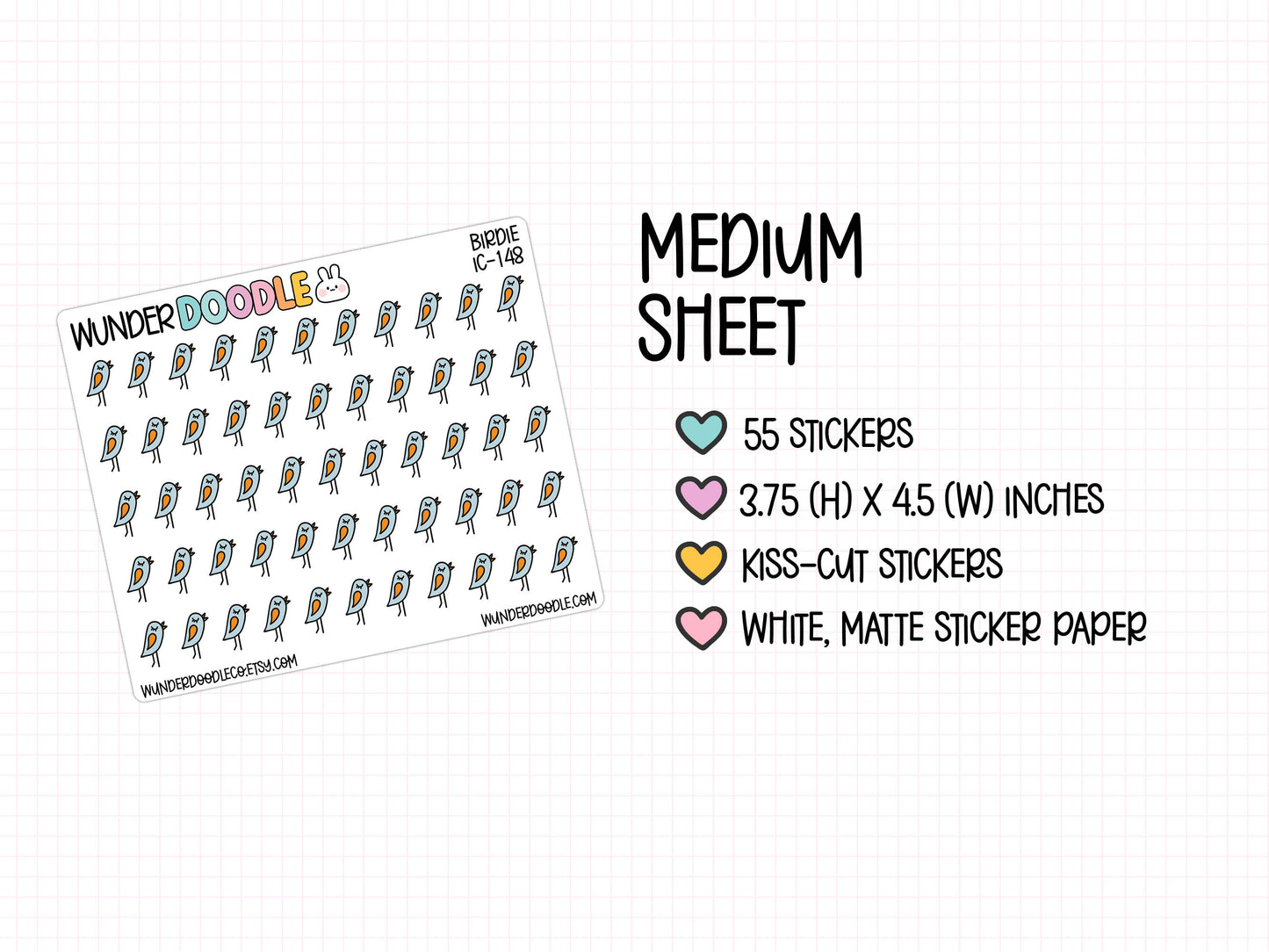 Birdie Icon Planner Stickers | IC-148