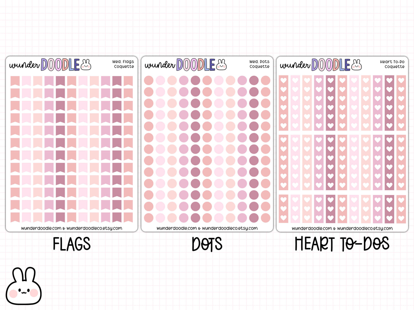 Coquette Planner Stickers | dots, flags & to-do's