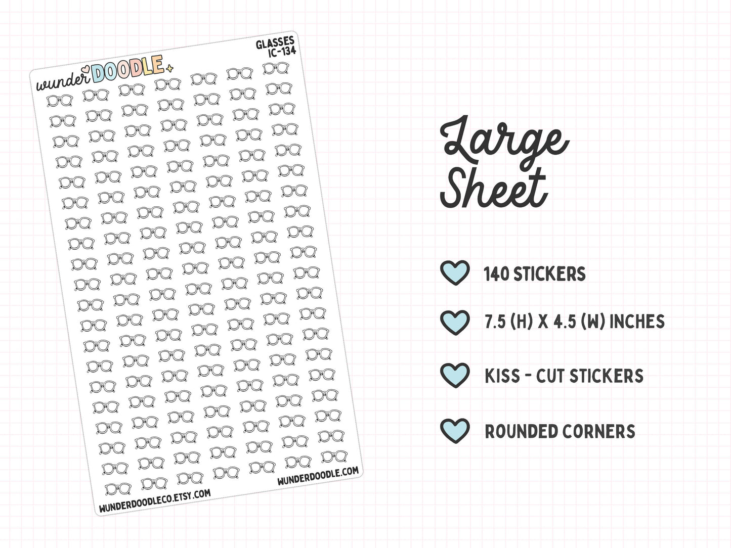 Glasses Planner Stickers | IC-134