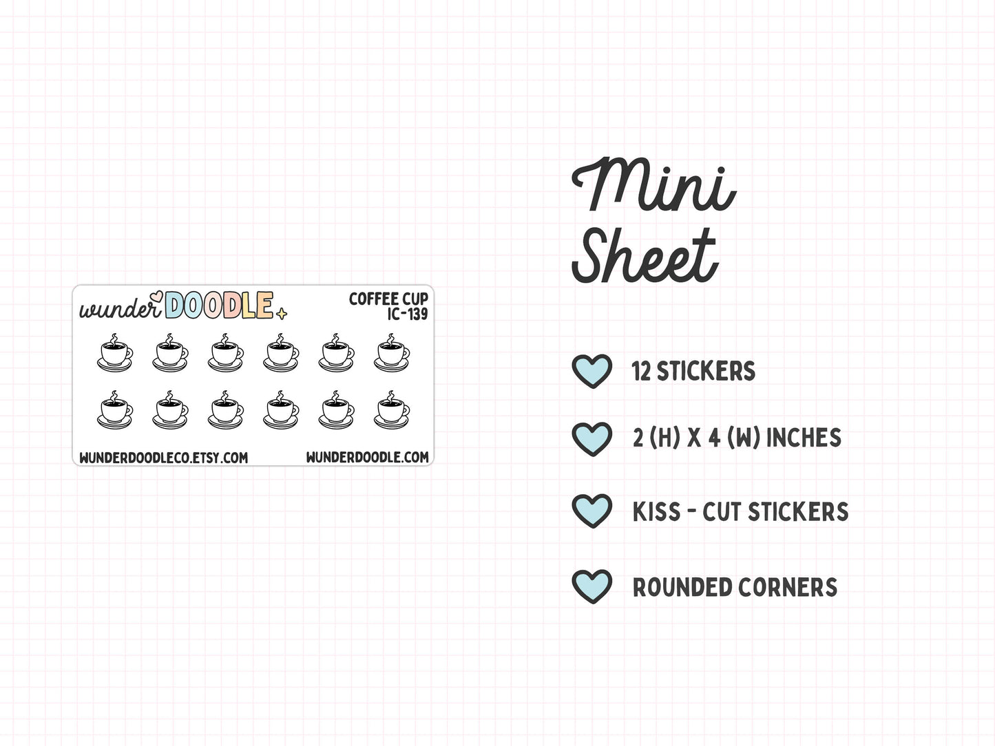 Coffee Cup Planner Stickers | IC-139