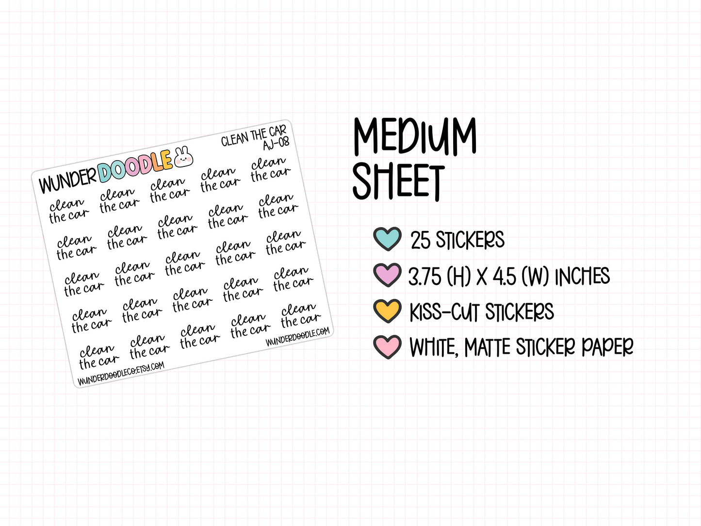 Clean the Car Planner Stickers | AJ-08