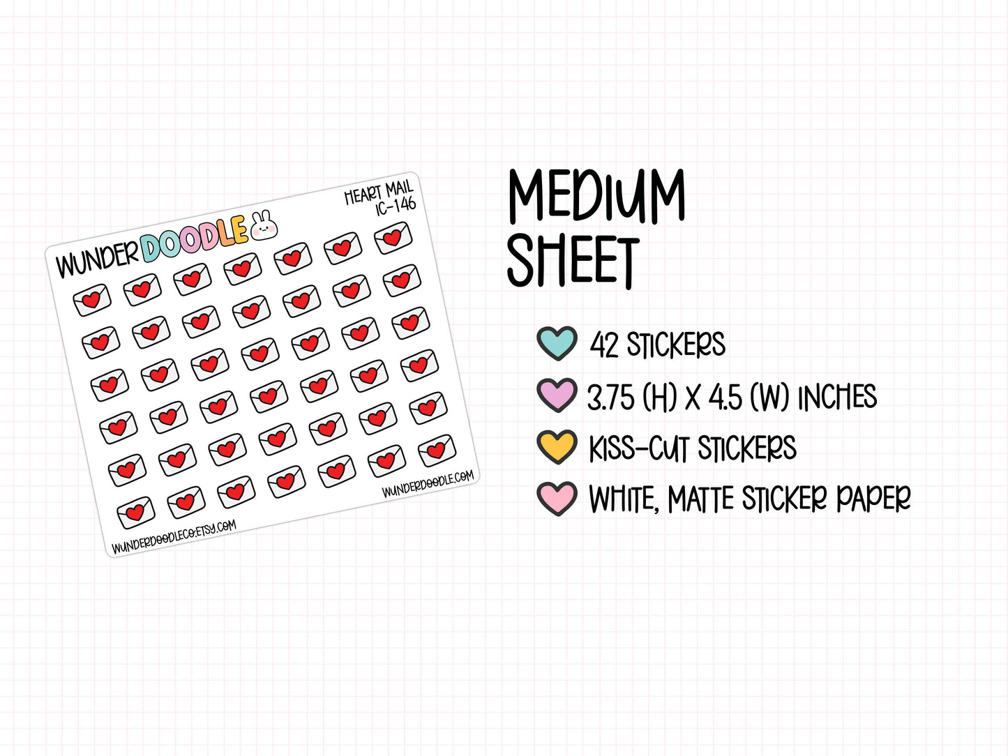 Heart Mail Planner Stickers | IC-146