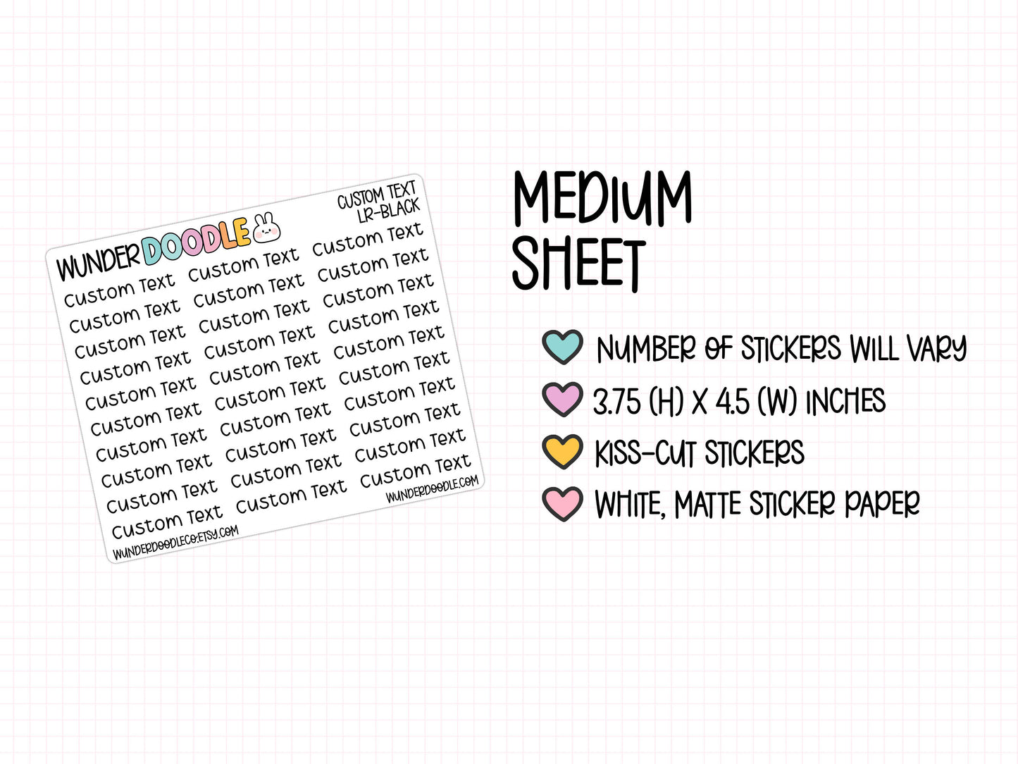 Custom Text Planner Stickers | LR-CUSTOM