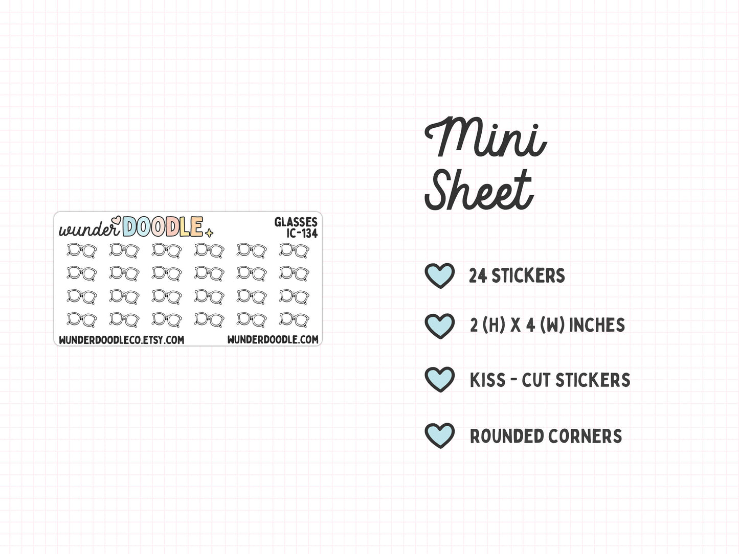 Glasses Planner Stickers | IC-134