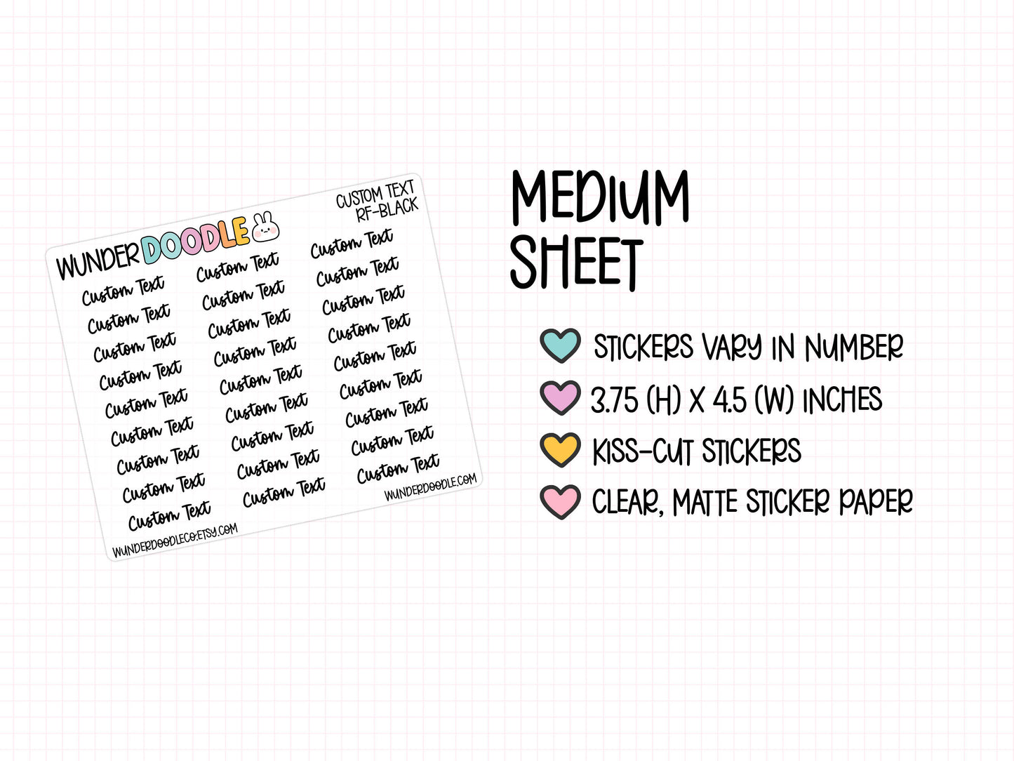 Custom Text Planner Stickers | CLEAR MATTE | Font RF