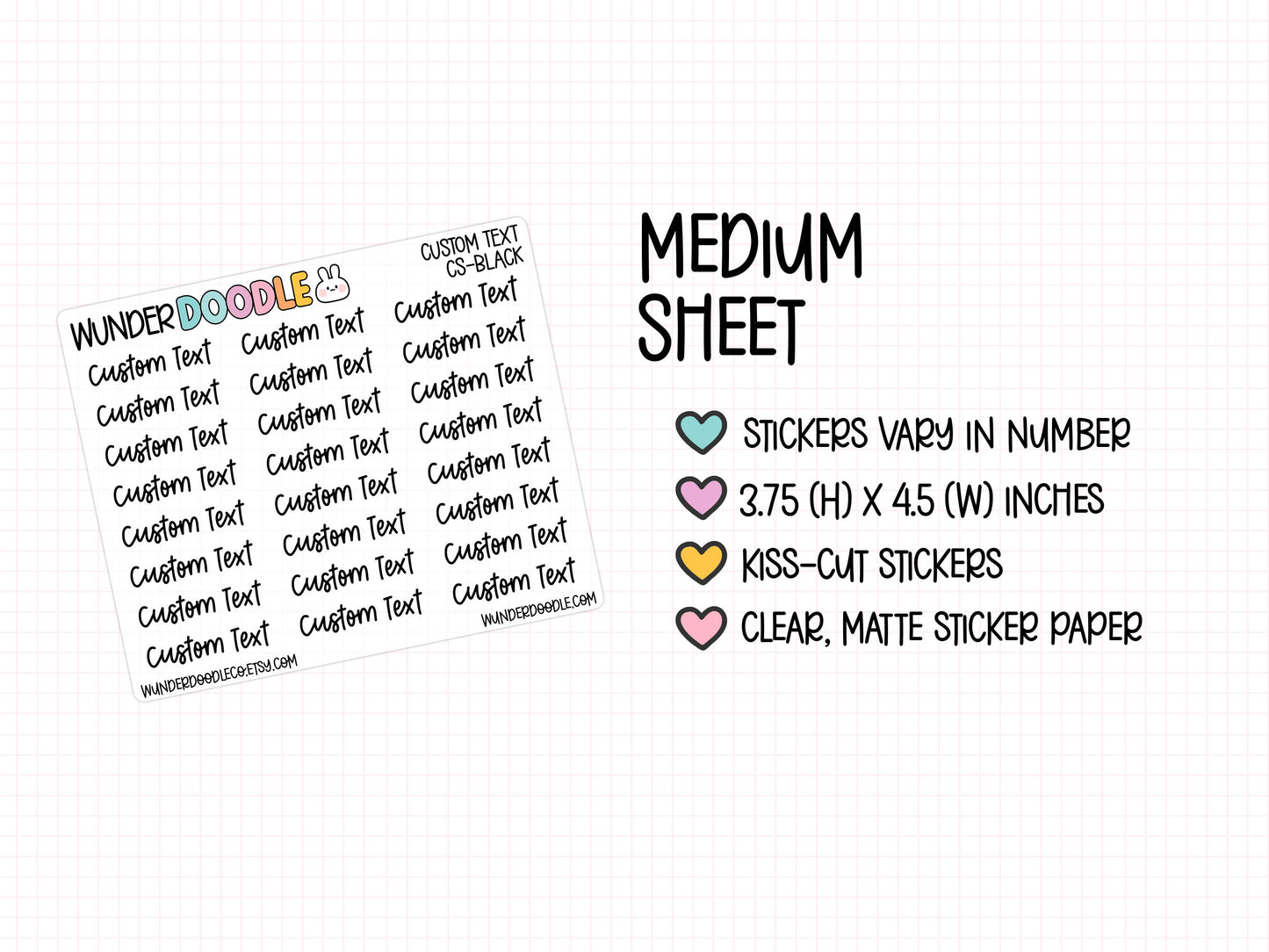 Custom Text Planner Stickers | CLEAR MATTE | Font CS