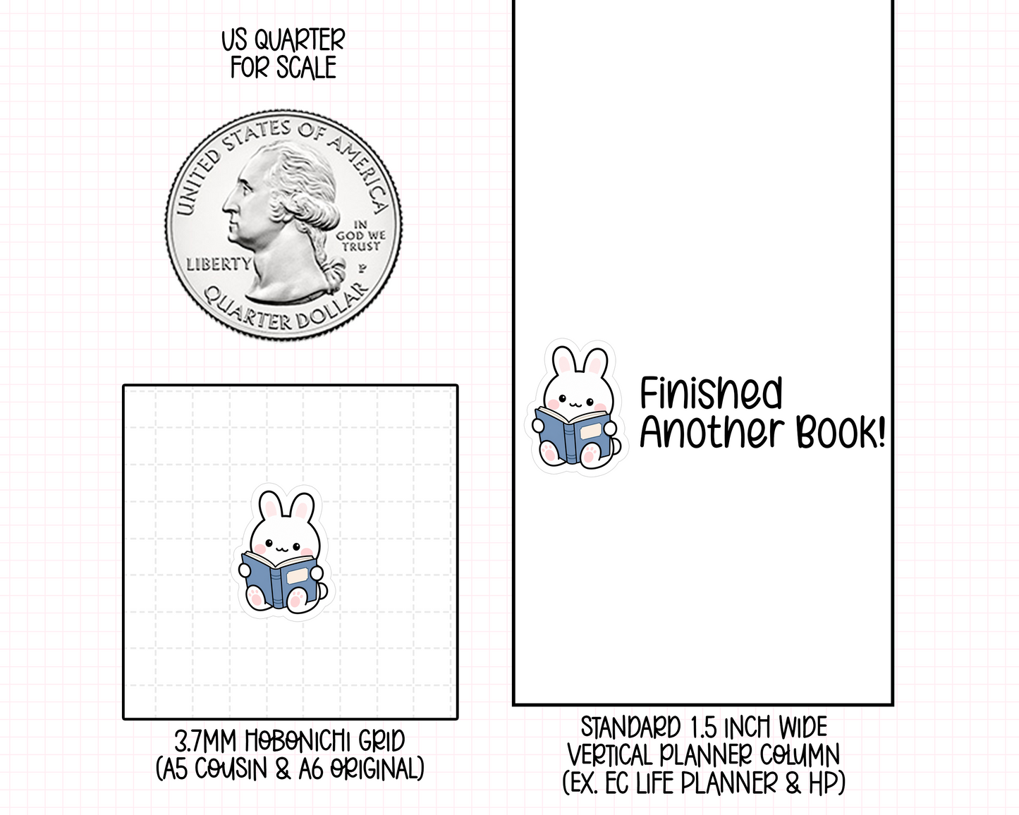 Doodle Bunny Reading Planner Stickers | IC-196
