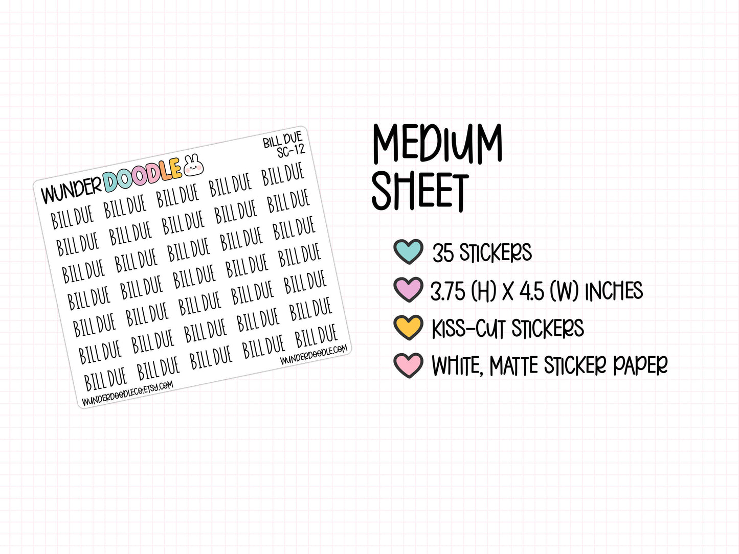 Bill Due Planner Stickers | SC-12
