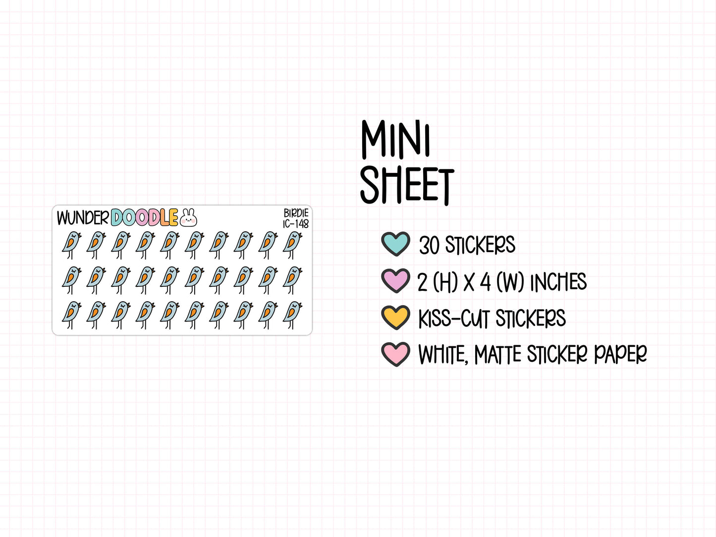 Birdie Icon Planner Stickers | IC-148